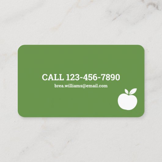 Lehrerin Visitenkarte (Rückseite)