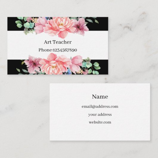 Lehrerin Visitenkarte (Vorne/Hinten)