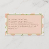 Lehrerin Wasserfarbe Muster Visitenkarte (Rückseite)