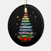 Lehrerin Weihnachten Crayon Tree Light Decoration Keramik Ornament (Links)