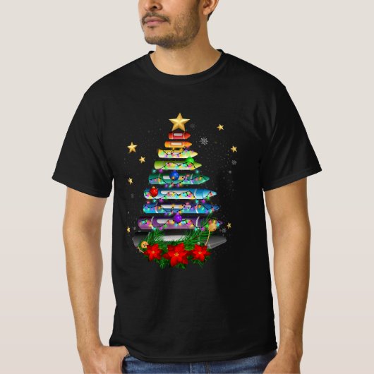 Lehrerin Weihnachten Crayon Tree Light Decoration  T-Shirt (Vorderseite)