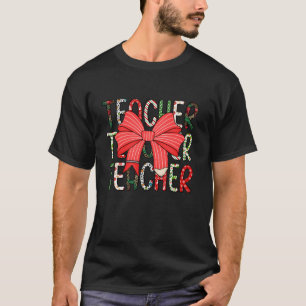 Lehrerin Weihnachts Coquette Bow Grundschule T T-Shirt