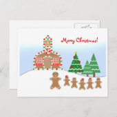 Lehrerin Weihnachts Postkarte - Lebkuchenszene (Vorne/Hinten)
