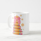 Lehrerin Weihnachtsstiftbaum Kaffeetasse (Vorderseite Links)