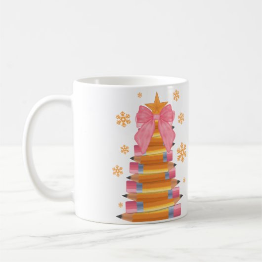 Lehrerin Weihnachtsstiftbaum Kaffeetasse (Links)