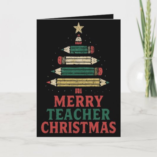 Lehrerin Weihnachtsstiftbaum Karte (Vorderseite)