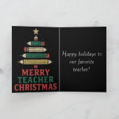 Lehrerin Weihnachtsstiftbaum Karte (Innenseite)