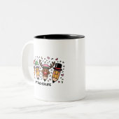 Lehrerin Weihnachtsstifte Lehrerin Leben frohe Wei Zweifarbige Tasse (Vorderseite Links)