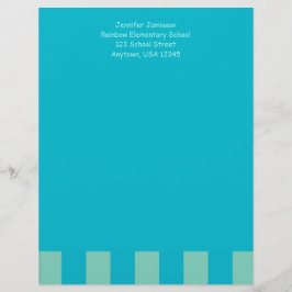 Lehrerin Wertschätzung Aqua Blue & Green, Name, Briefkopf