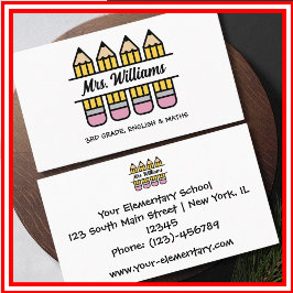 Lehrerin Wertschätzung Bleistift angesehen Visitenkarte