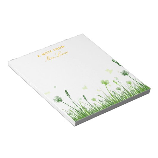 Lehrerin Wertschätzung Boho Floral Notizblock (angewinkelt)