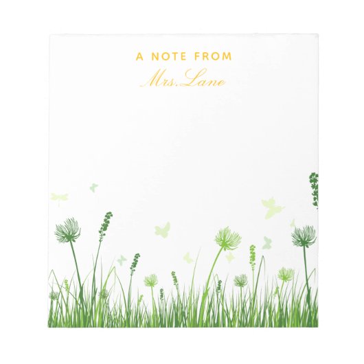 Lehrerin Wertschätzung Boho Floral Notizblock (Vorderseite)