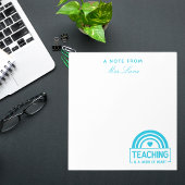 Lehrerin Wertschätzung Boho Rainbow Notizblock