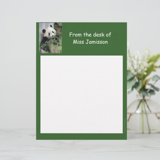 Lehrerin Wertschätzung Briefkopf Panda von der Inf (Stehend Vorderseite)