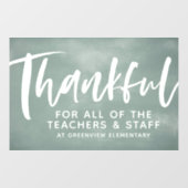 Lehrerin Wertschätzung dankbar chalkboard Fensteraufkleber (Blatt)