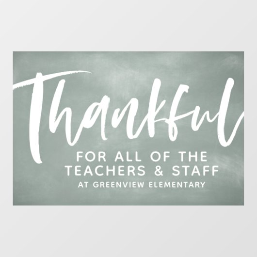 Lehrerin Wertschätzung dankbar chalkboard Fensteraufkleber (Blatt)