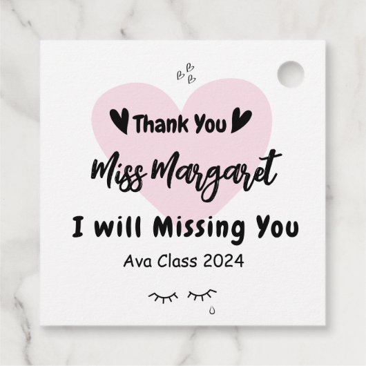 Lehrerin Wertschätzung Danke Schule Custom Geschenkanhänger (Rückseite)