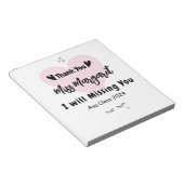 Lehrerin Wertschätzung Danke Schule Custom Notizblock (angewinkelt)