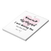 Lehrerin Wertschätzung Danke Schule Custom Notizblock (Rotiert)