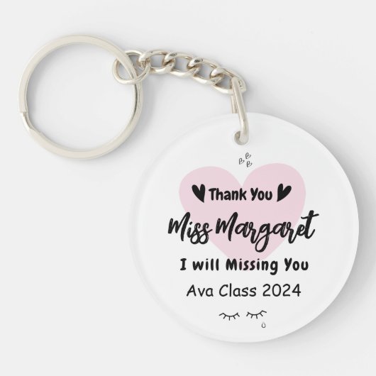 Lehrerin Wertschätzung Danke Schule Custom Schlüsselanhänger (Vorderseite)