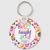 Lehrerin Wertschätzung wie süß Cupcake Schlüsselanhänger (Vorderseite)