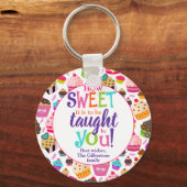 Lehrerin Wertschätzung wie süß Cupcake Schlüsselanhänger (Vorderseite)