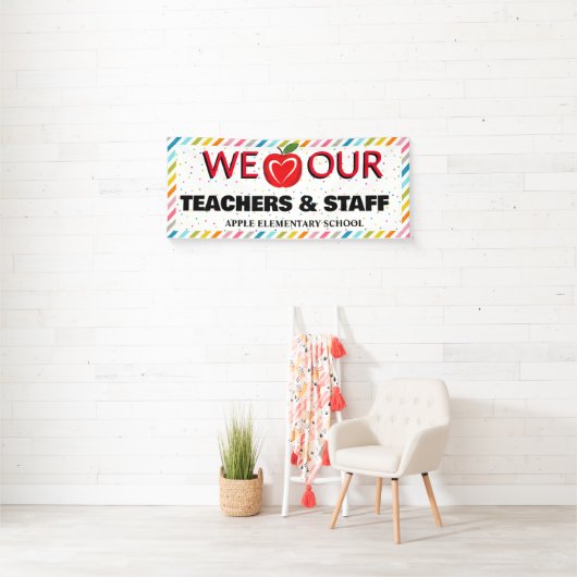 Lehrerin Wertschätzung Woche Farbiger roter Apfel Banner (Insitu)