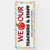 Lehrerin Wertschätzung Woche Farbiger roter Apfel Banner (Vertikal)