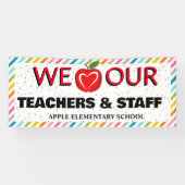 Lehrerin Wertschätzung Woche Farbiger roter Apfel Banner (Horizontal)