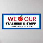 Lehrerin Wertschätzung Woche Farbiger roter Apfel Poster (Vorne)