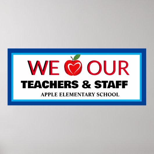 Lehrerin Wertschätzung Woche Farbiger roter Apfel Poster (Vorne)