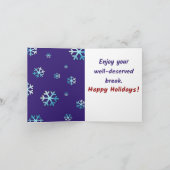 Lehrerin Winter Break Card Karte (Innenseite)