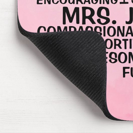 Lehrerin Word Cloud Pink Ombre Mousepad (Ecke)