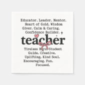 Lehrerin Words Coquette Serviette (Vorderseite)