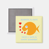 Lehrerin wünscht sicheres Glück Sommer Ende des Sc Magnet (Vorderseite/Rückseite)