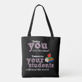 Lehrerin zitiert Typografie Tasche (Rückseite)