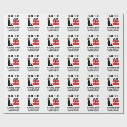 Lehrerin zurück an die Schule Zitat Typografie Leh Geschenkpapier (Flach)