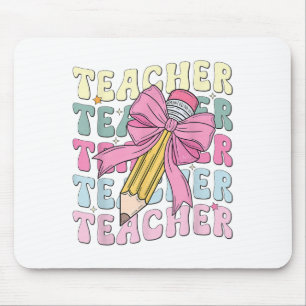 Lehrerin zurück zu Lehrer Coquette Bow Penci Mousepad