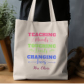 LehrerInnen ändern Leben farbenfrohe Lehrerin Tragetasche