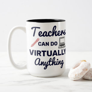 LehrerInnen können praktisch alles Funny Zitat ma Zweifarbige Tasse