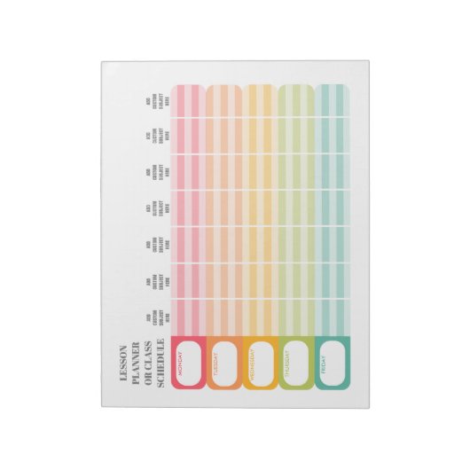 LehrerInnen-LehrplanerInnen oder Klassenfahrplan Notizblock (Rotiert)