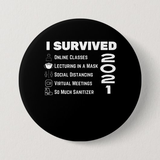 LehrerInnen Letzter Schultag 2021 Covid Edition Button (Vorderseite)