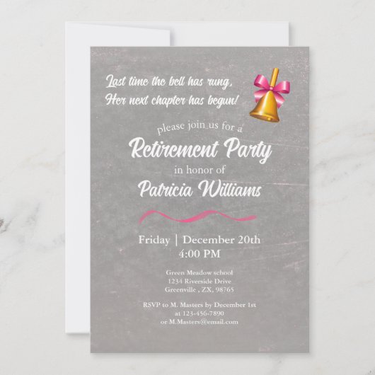 LehrerInnen Party für das klassische Schulalter Einladung (Vorderseite)