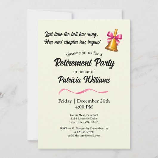 LehrerInnen Party für das klassische Schulalter Einladung (Vorderseite)