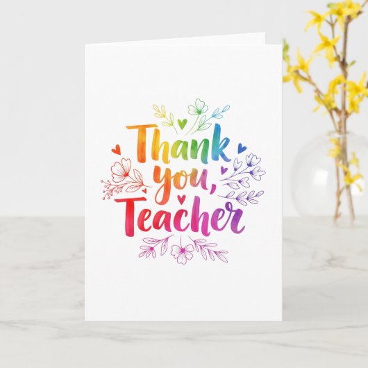 Lehrerkarte - Danke, Lehrer! Karte (Gelbe Blume)