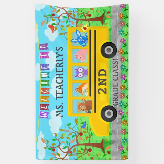 Lehrerklasse Begrüßung Unterzeichnung von Niedlich Banner (Vertikal)