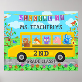 Lehrerklasse Begrüßung Unterzeichnung von Niedlich Poster