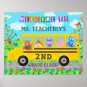 Lehrerklasse Begrüßung Unterzeichnung von Niedlich Poster