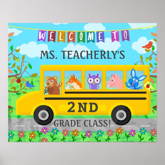 Lehrerklasse Begrüßung Unterzeichnung von Niedlich Poster (Vorne)