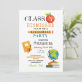 Lehrerklasse entlassenes Party für Altersvorsorge Einladung (Stehend Vorderseite)